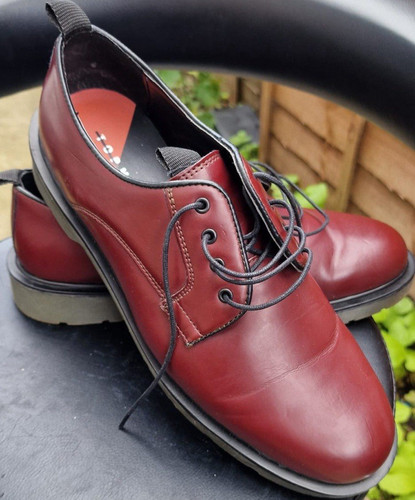 Topman burgundy leather derby - burgundy,