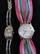 Pair Of Fossil Wristwatches Untested