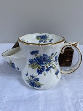 Vintage Blue Floral Shaving Scuttle/Jug/Mug