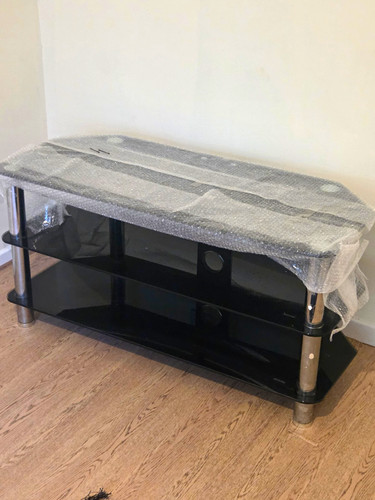 Black glass metal stand 2 - black,