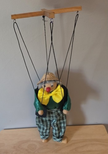 Vintage wooden clown - vintage,