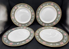Vintage Royal Doulton Bone China 'Tudor Court' 4 Dinner Plates 10 1/2" Excellent
