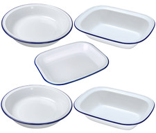 WHITE PIE DISH ENAMEL STEAK