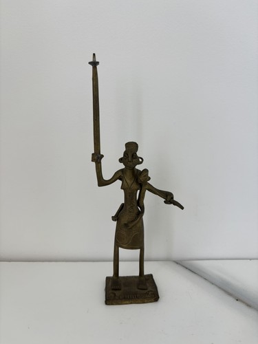 African bronze figure - bronze, candle