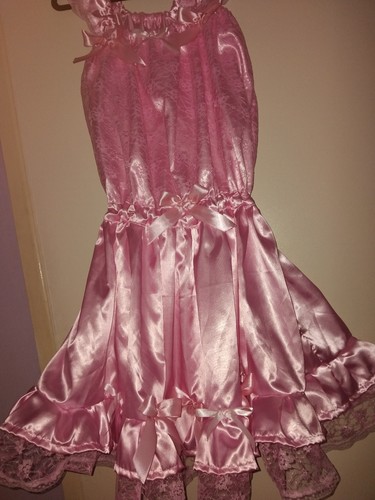 Abdl sissy dress pink satin - sissy,
