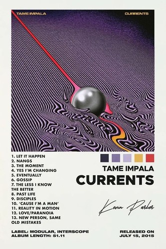 Tame impala currents signed - impala,