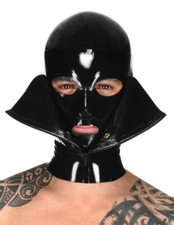 Men's Black Latex Rubber Hood