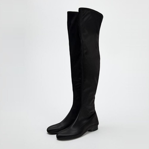 Zara satin black - the, knee