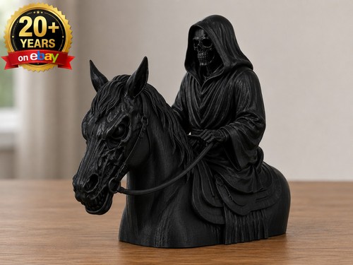 Grim reaper horse rider statue - horse,