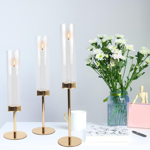 Gold glass hurricane - hurricane, taper