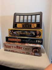Large Board Game Bundle Ticket To Ride, 7 Wonders Duel, Pandemic, Splendor