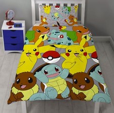 POKEMON CATCH SINGLE DUVET COVER PIKACHU SQUIRTLE CHARMANDER BEDDING