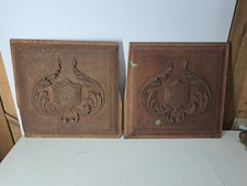 Pair Antique Oak Panels With