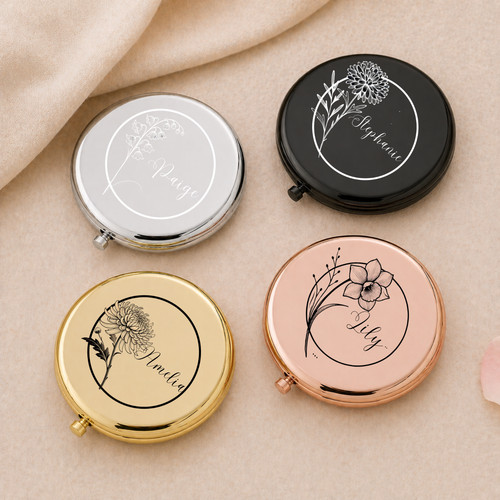 Personalised floral compact - personalised,