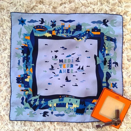 Hermes silk scarf carre - carre, 45