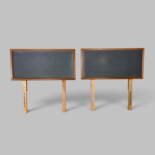 Pair 1970s teak single - of,