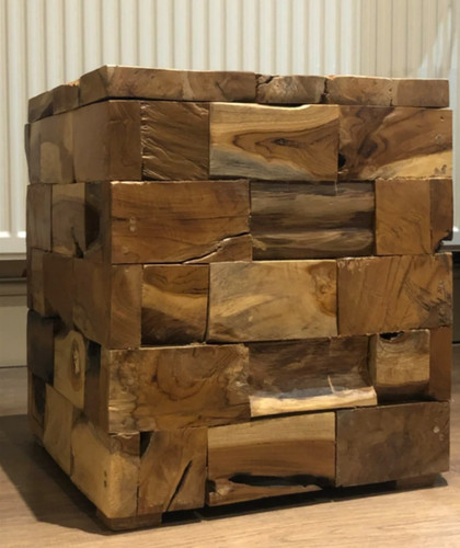 Rustic side table - side,