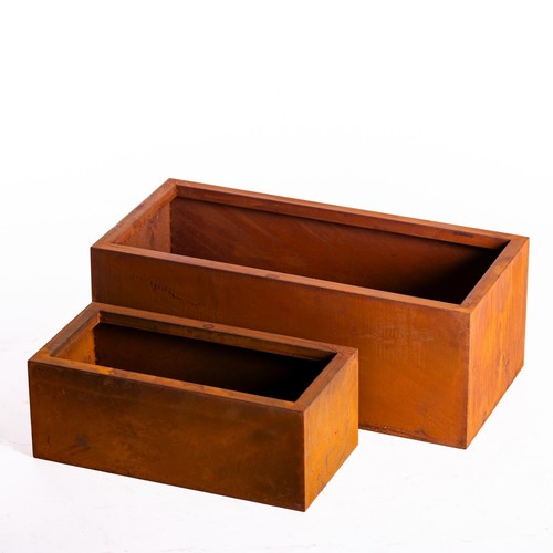 Rust effect trough planters - trough,