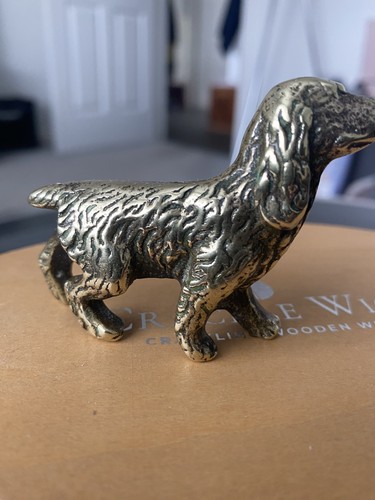 Small vintage brass dog - small,