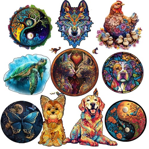 Wooden animal puzzle owl - wooden,