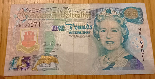 Gibraltar pounds sterling - £5,