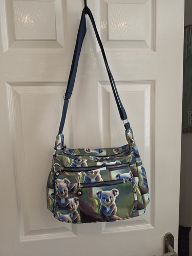 Koala print crossbody shoulder - koala,