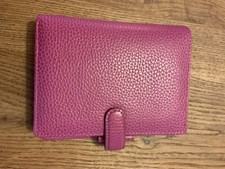 Filofax Finsbury Pocket Raspberry Real Leather some Inserts paper