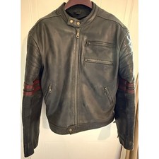 Mens Black Leather Biker