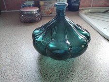 Vintage Blue Green Art Glass