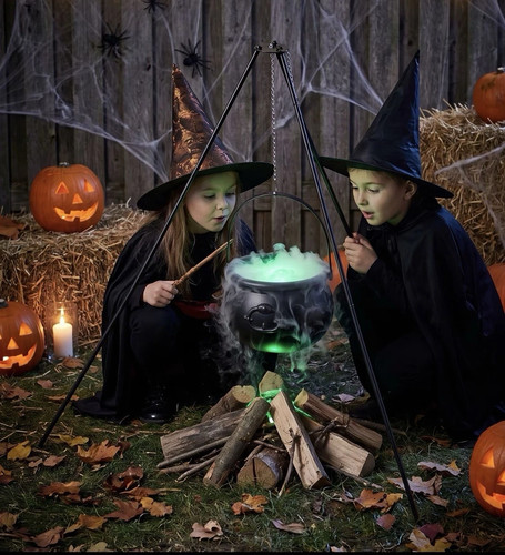 Halloween witch cauldron with - witch,