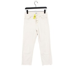 Zara Basic Women's Jeans UK 8 White 100% Cotton Straight