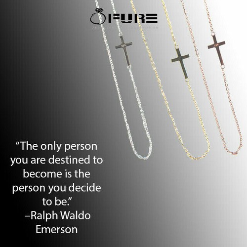 Cute sideways cross 18ct - 18ct, gold