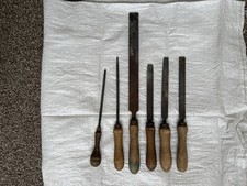 GENUINE JOB LOT OF VINTAGE RANDOM MIXED WOODEN HANDLED FILES TOOLS VARIOUS SIZE