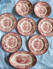 Beautiful, rare, & VINTAGE Red Dinnerware TONQUIN Royal Staffordshire England