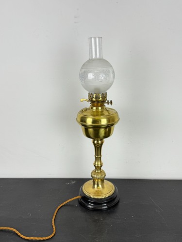 Vintage brass oil lamp - vintage,