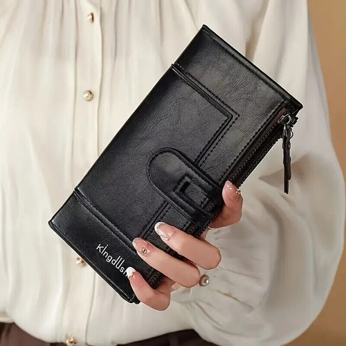 Ladies leather wallet long - leather,