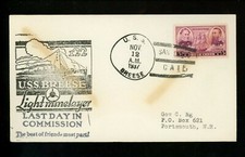 US Naval Ship Cover USS Breese
