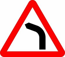 Bend to left Road safety sign