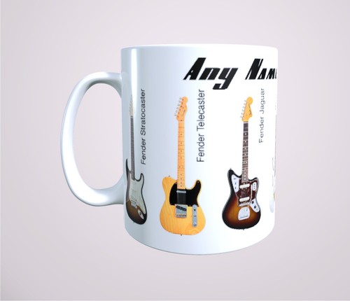 Personalised guitar mug - personalised,
