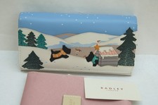 Radley 'At Home in the Snow' Large Flapover Christmas Picture Purse BNWT