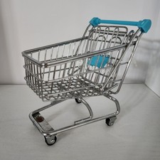 Mini Metal Shopping Trolley Carr Supermarket Kids Toys Desktop Storage