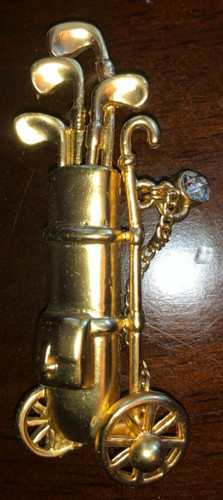 Vintage brooch pin golf clubs - brooch,