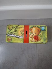 Vintage Cadburys Chocolate Fingers Tin Money Bank Metal Box Storage Teddy Bear
