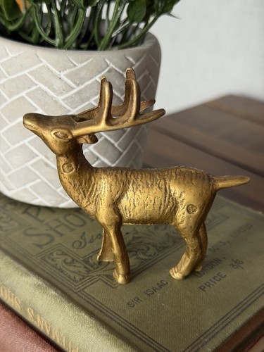 Vintage brass stag - stag, deer