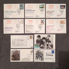 The Beatles. John Lennon. 10 First Day Covers/Stamps. Liverpool. 1980-84. Rare.