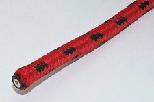 TRIUMPH NORTON BSA CLASSIC VINTAGE RED BLACK BRAIDED COPPER HT LEAD PER 36"