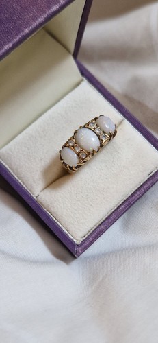 9ct gold vintage fire opal - vintage,