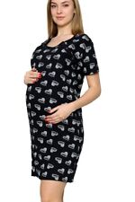 Glow Mama Ladies Nursing Nightdress Maternity Gown Nighty Breastfeeding Dress