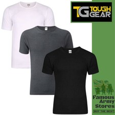 Mens Thermal Wide Rib T-shirt, Short Sleeve Top Soft Ribbed Heat Trap Warm