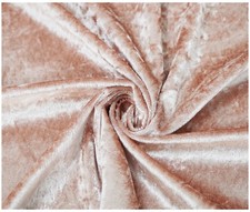 Rose Gold Crushed Velvet Fabric Dress Craft Stretch Velour Material 60" Wide